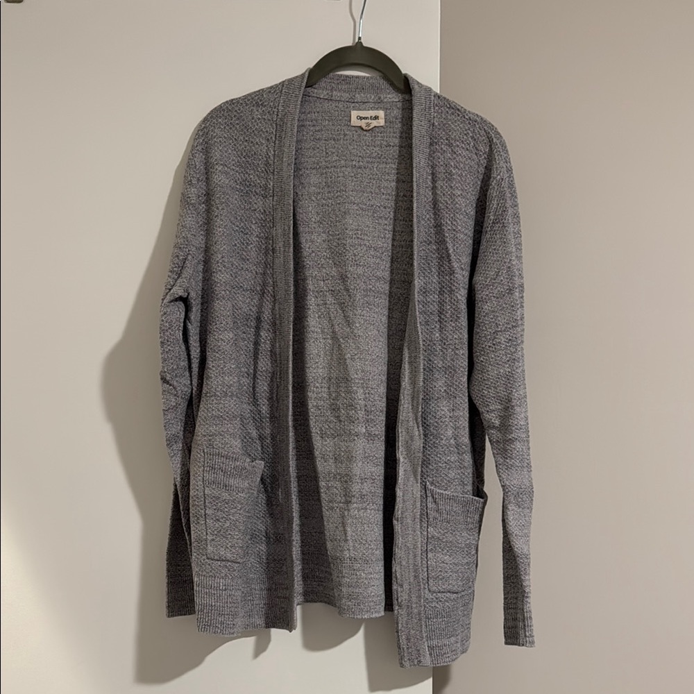 Open Edit Gray Open Front Cardigan